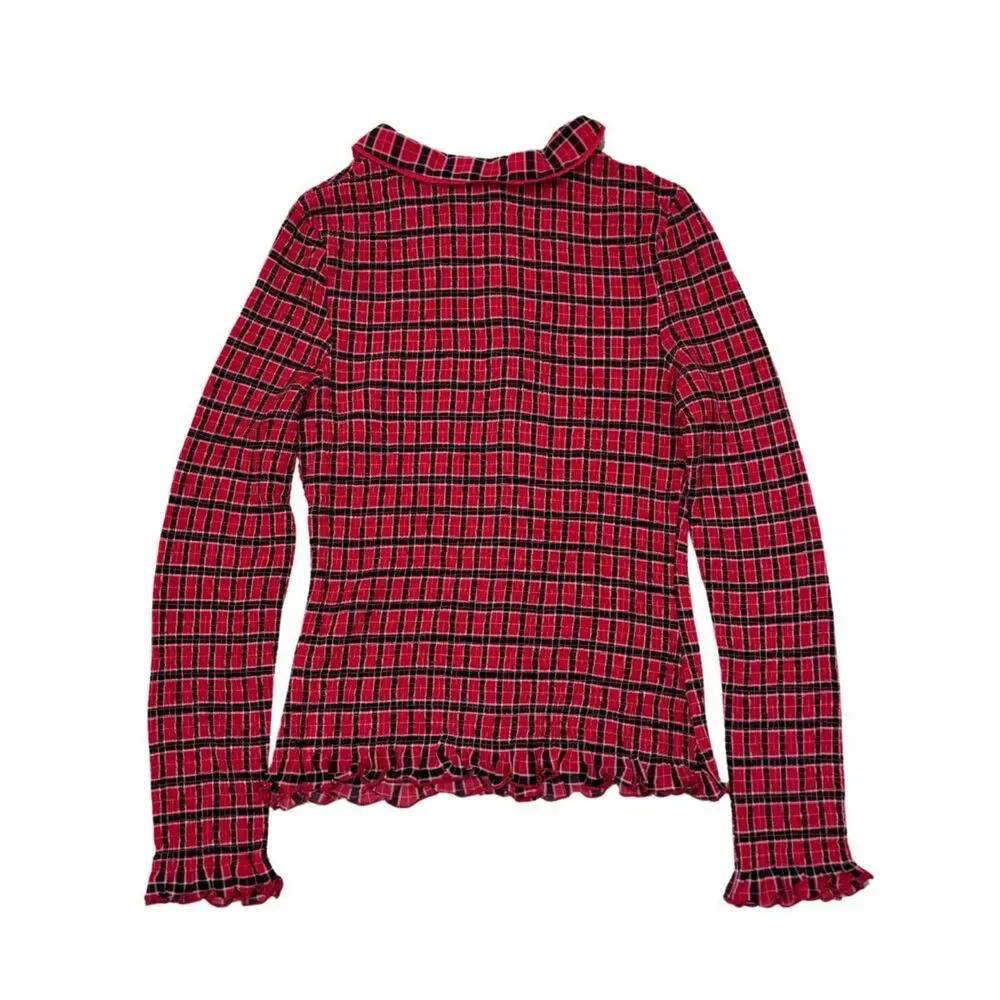 Free People Caught A Feeling Cardi Blouse – Red Combo, L, NWT